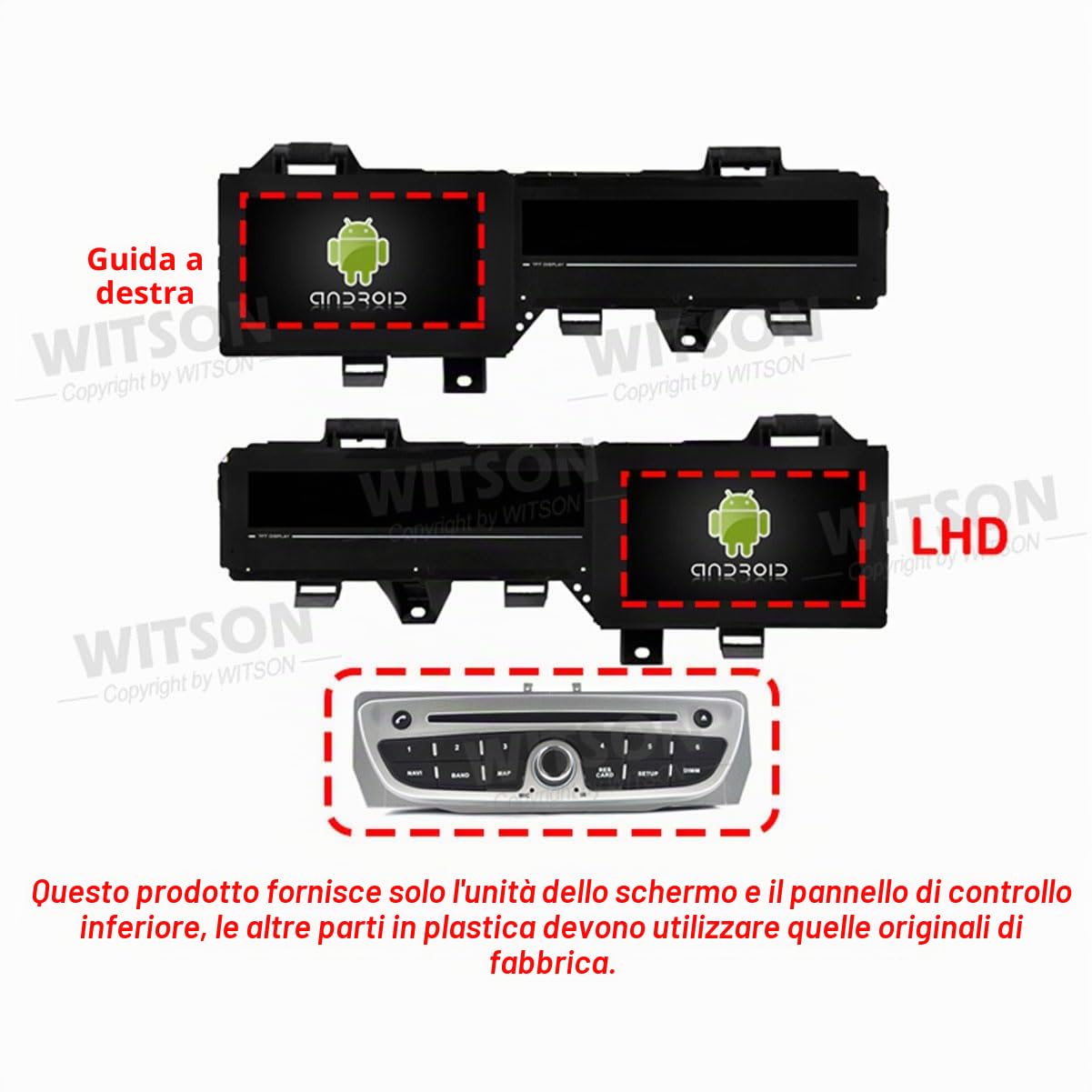 Autoradio da 7" per Renault Scenic 3, Renault Grand Scénic III 2009-2016, con guida a sinistra e destra, Android 15 Carplay, navigatore, radio, lettore video multimediale, touch screen, Bluetooth, GPS