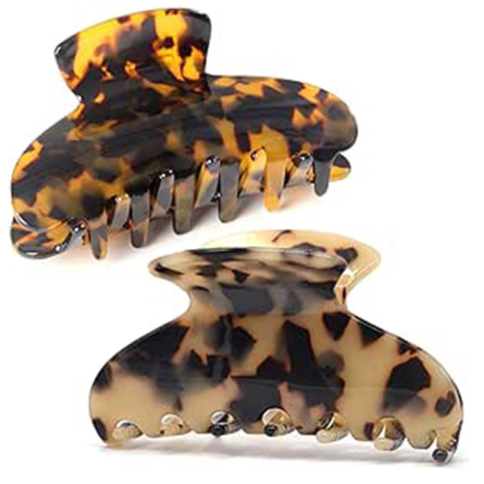Big Hair Claw Clips Tortoise Shell Large Hair Claw Clips For Thick Hair,3.5 Inch Strong Hold Hairs Jaw Clips Clamps For Women,2 Color Available(2 Pack)