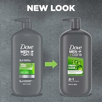 DOVE MEN + CARE 2 in 1 Shampoo and Conditioner Fresh & Clean for Clean Hair Shampoo and Conditioner for Stronger, Healthy Hair Everyday 31 oz
