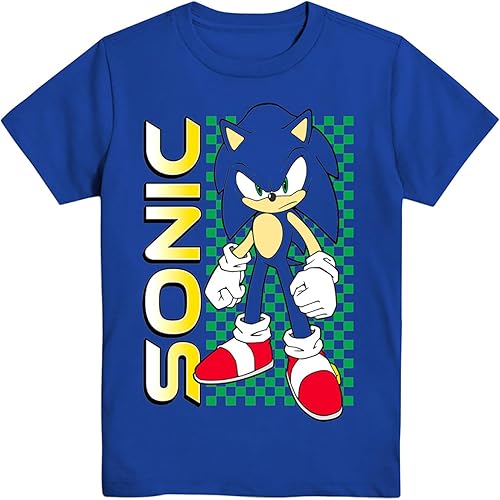 SEGA Camiseta de Sonic The Hedgehog para niños, Sonic, Tails and Knuckles, The Hedgehog Trio, camiseta oficial