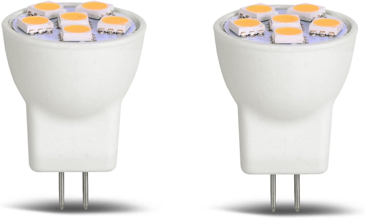 MR8 Light Bulb LED Replacement For Mini Halogen Recessed Lamps 12 Volt 1" Diameter GU4 RV Boat Camper Yacht Train Motor Home Interior Tiny House Ship Van Truck Sprinter Lighting - Warm White - 2 Pack