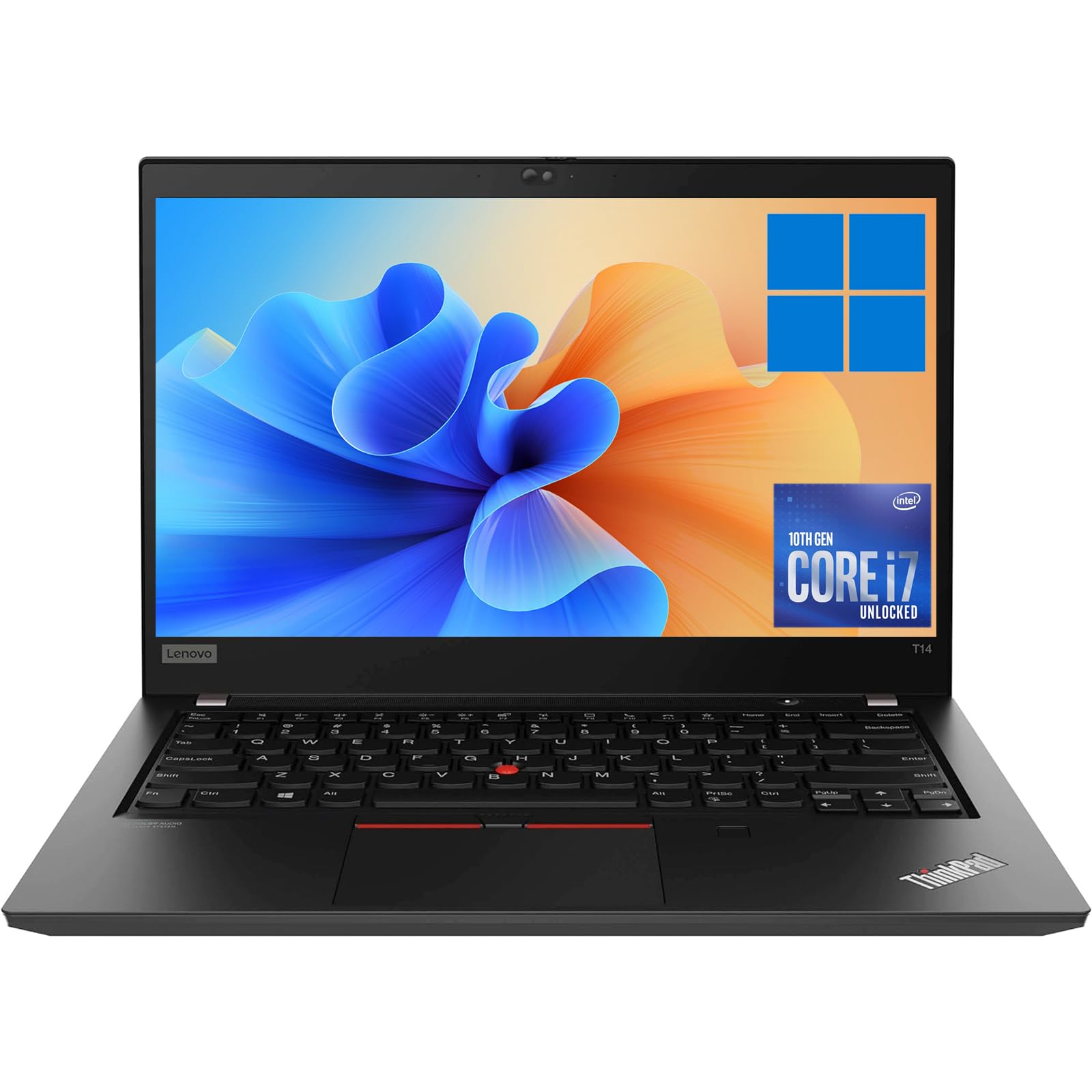 Lenovo Thinkpad T14 Computer portatile, 14" FHD (1920x1080), Intel Core i7-10610U, SSD 512GB, 16GB RAM, webcam, tastiera Qwerty, Windows 11 Pro (ricondizionato)
