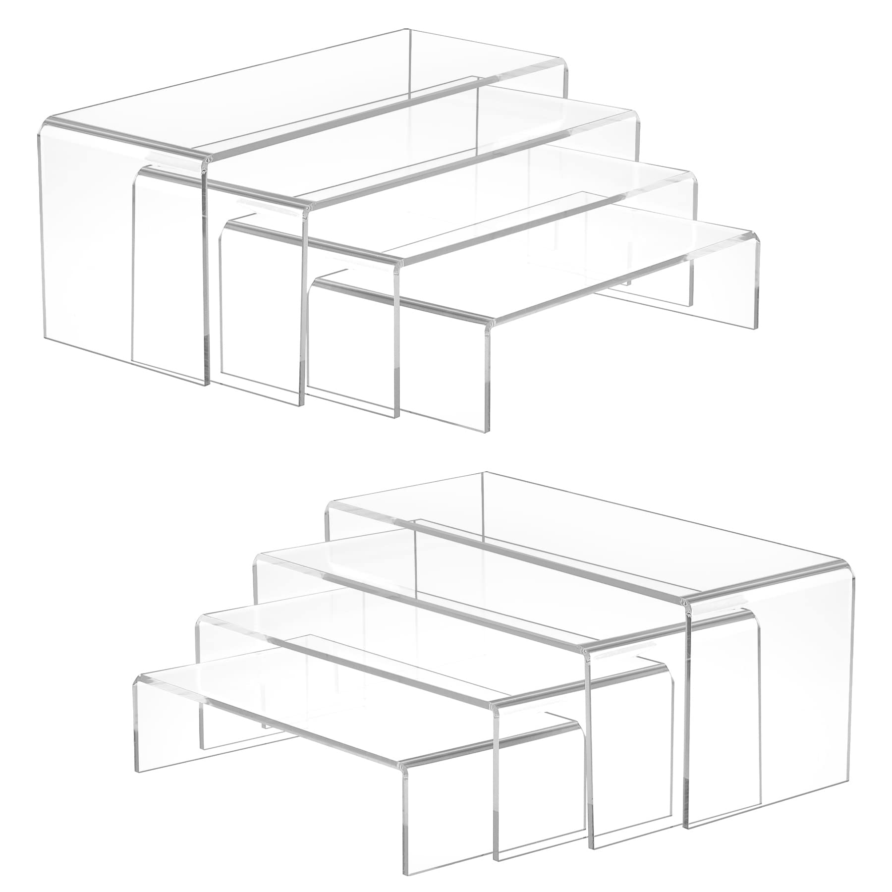 Amazon.com: Albumgit Acrylic Display Risers, 8 Pieces Clear Rectangular ...