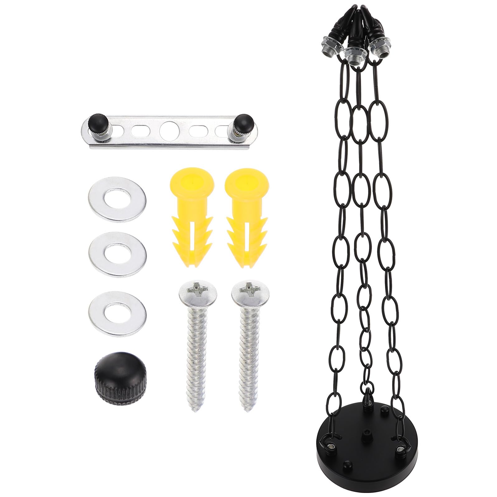 Cadena de hierro negro resistente y kit de lámpara colgante para soporte decorativo 8