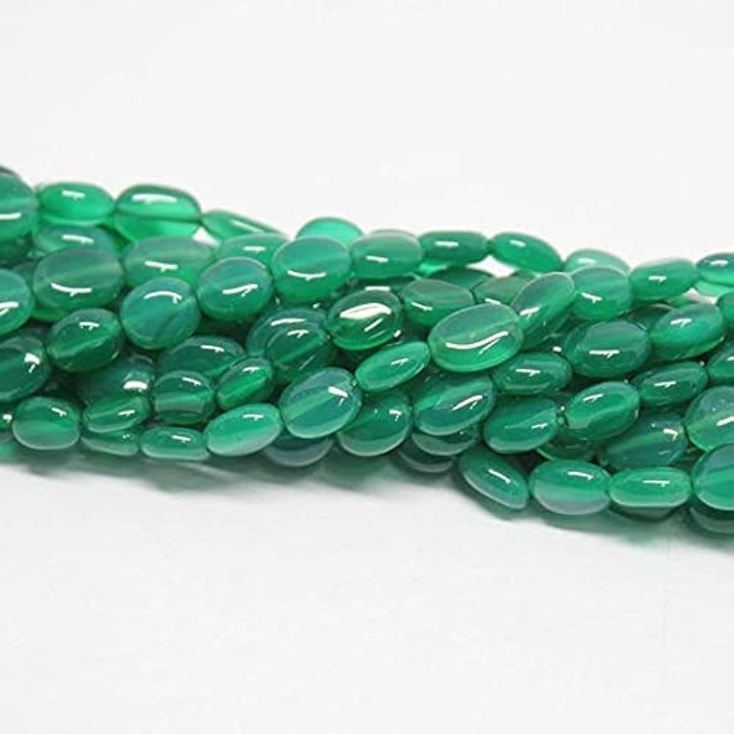 Onyx vert émeraude perles pour fabrication de bijoux artisanaux lot de 5 fils