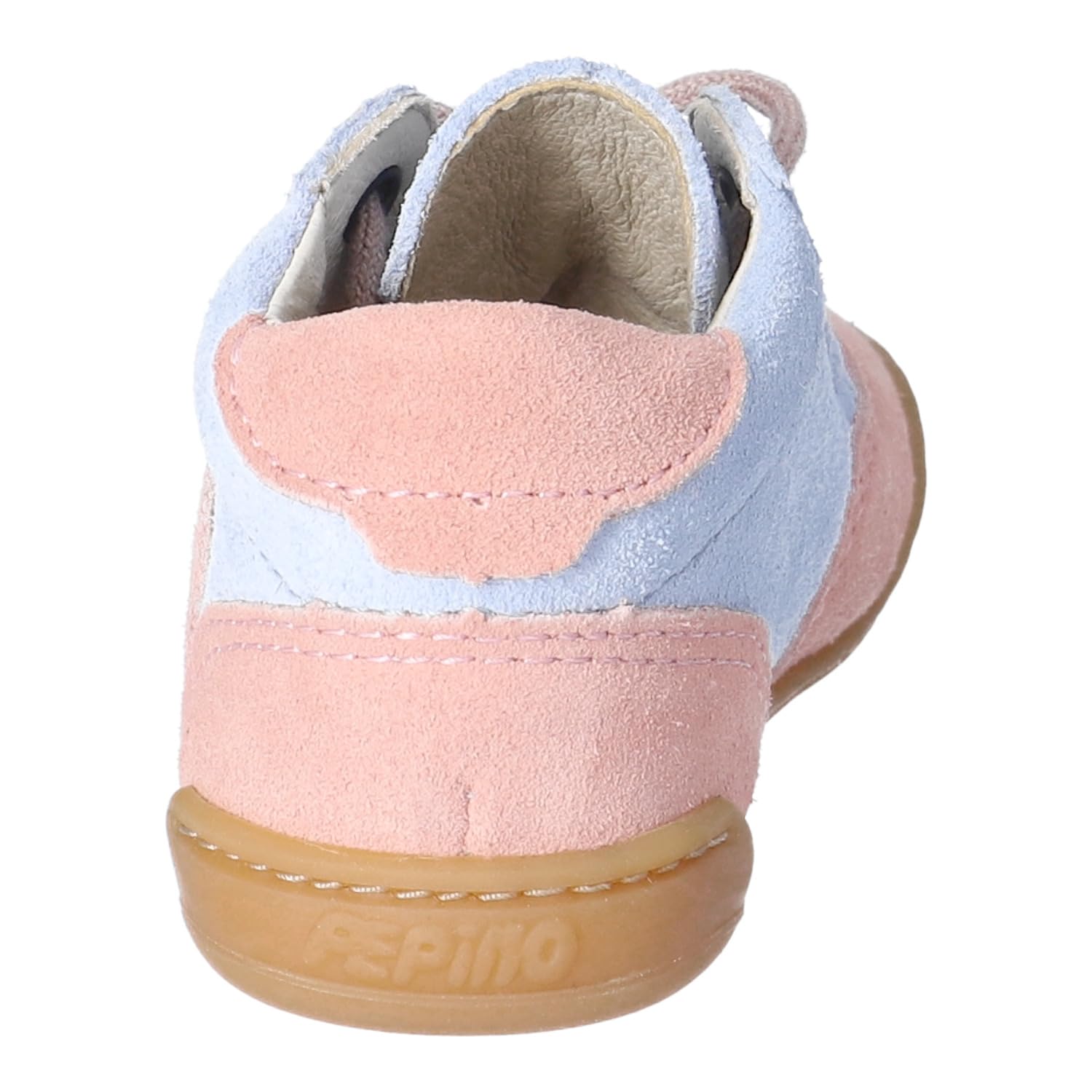 RICOSTA Mädchen Schnürhalbschuhe Eddy, Kinder Lauflernschuhe, Weite: MITTEL, lose Einlage, Barfuß-Schuh, Halbschuhe, Himmel/rosa (120), 23 EU