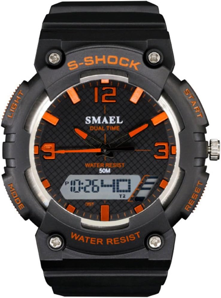 Mens Sport Watch Big Numbers Military Design Simple Wrist Watches Waterproof Cool Digital Casual Watch