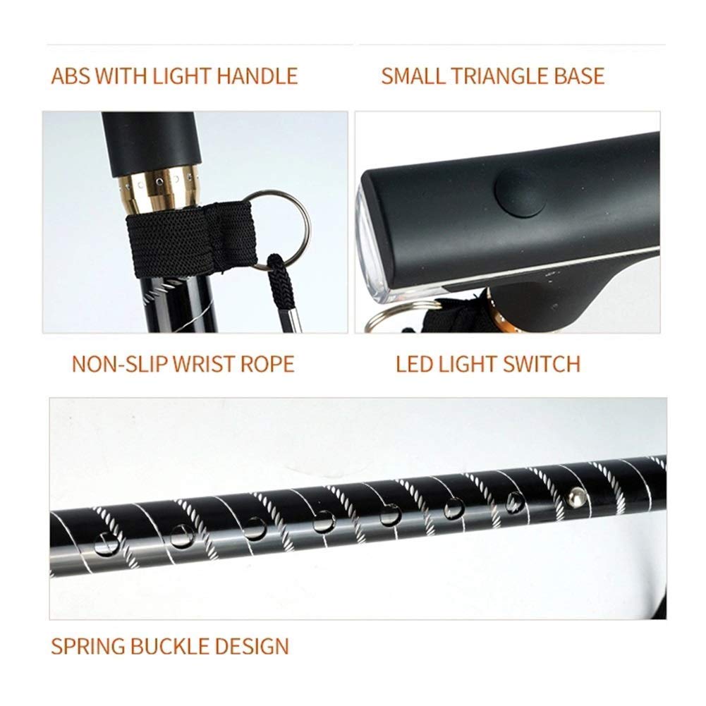 MObyat Andador para Ancianos,Bastón de Aluminio Ajustable en Altura, bastón Ligero telescopio Antideslizante, Andador para Bastones de Senderismo, Personas Mayores práctico