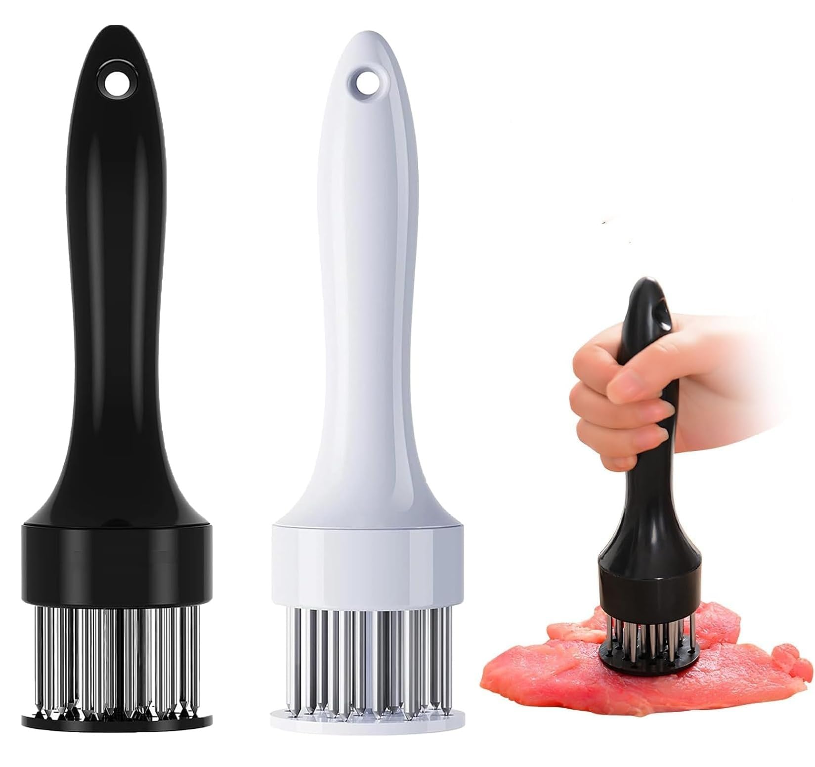 2Pcs Meat Tenderizer Tool with Ultra Sharp Stainless Steels, Kitchen Cooking Tool Best for Tenderizing, BBQ, Marinade, Maximize the Flavor of Beef, Pork, Steak, Chicken & Fish