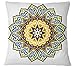 S4Sassy Biała indiańska poszewka na poduszkę na sofę z nadrukiem mandali dekoracyjna poszewka na poduszkę - wybierz rozmiar