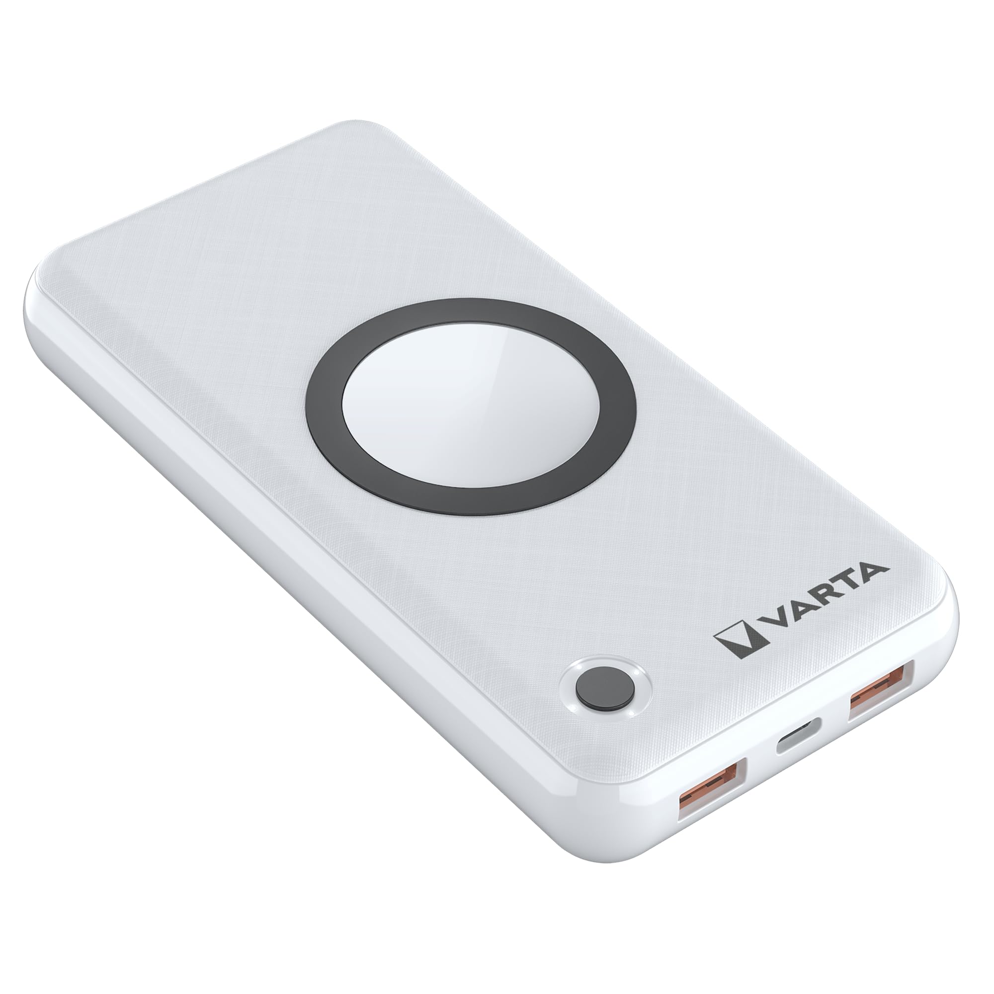 VARTA 2 in 1 Batterie Externe sans fil, Power Bank 20000 mAh, Wireless Charger, charge le smartphone et le powerbank en même temps, chargeur portable incl. câble de charge USB C