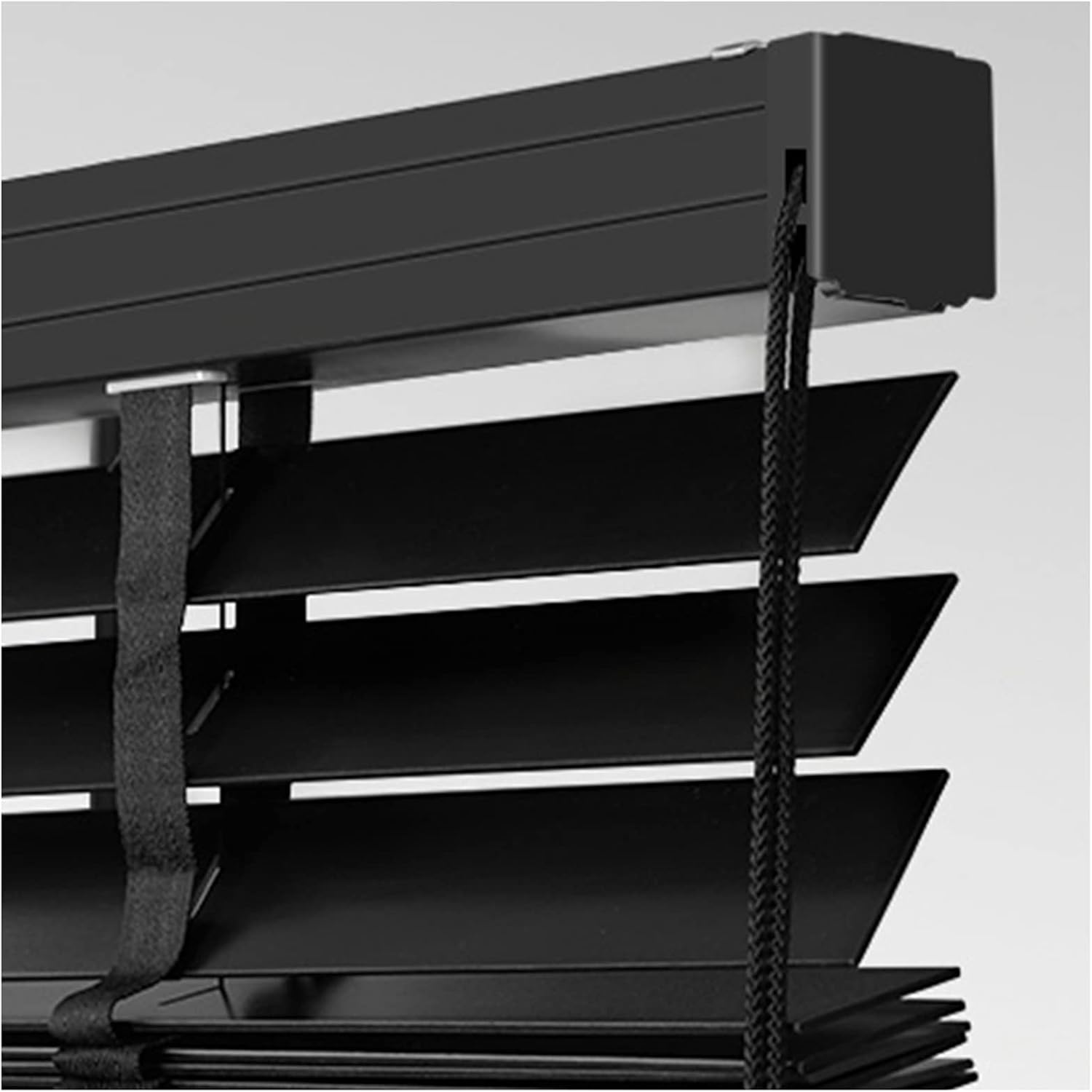 Wooden Venetian Blinds, Horizontal Window Blinds, Light Filtering Mini Blinds, Natural Solid Wood Blinds, Indoor and Outdoor Venetian Shades, Black,WxH-50x160cm/20 * 63in