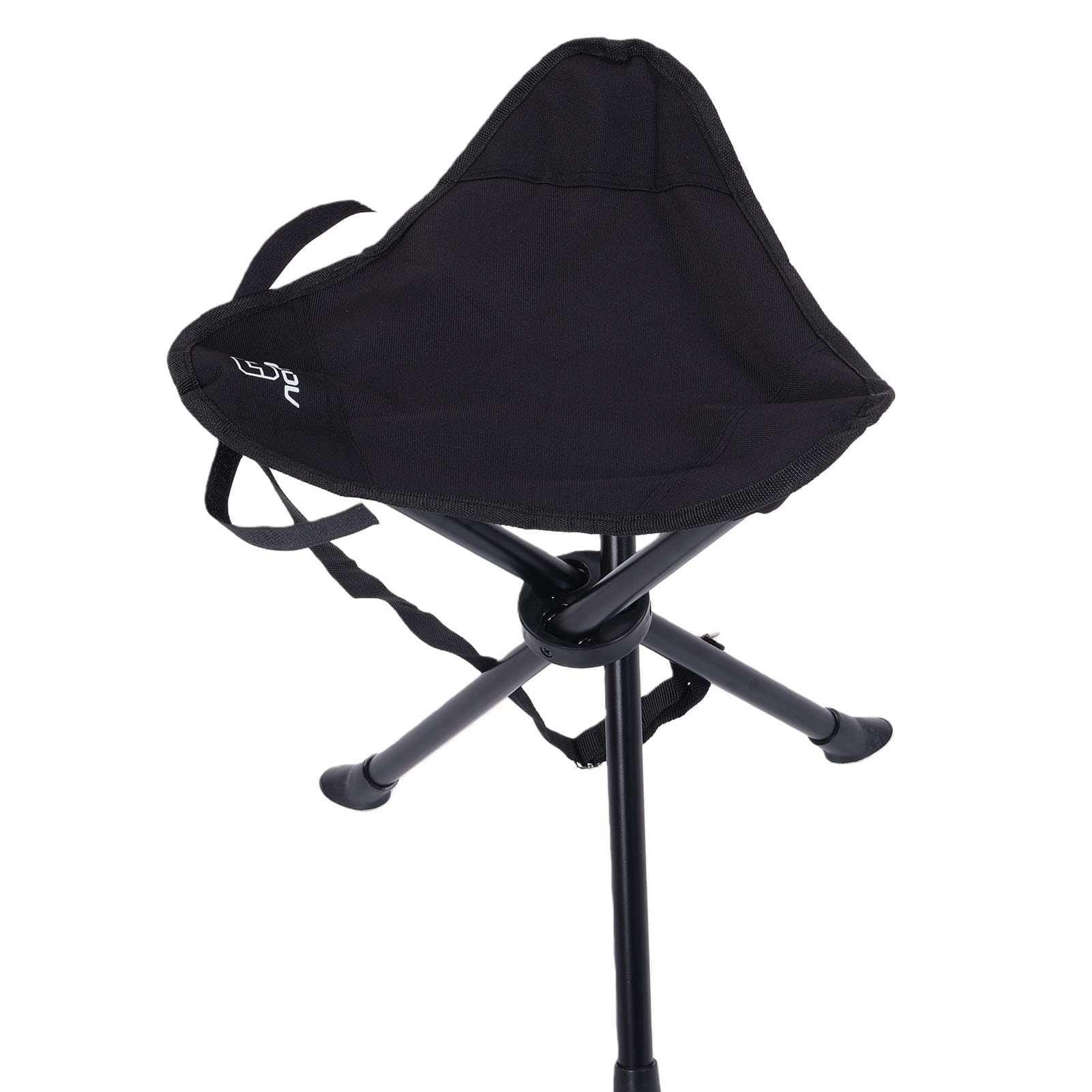 Sgabello pieghevole con treppiede, antiscivolo, portatile, sedia pieghevole per campeggio, pesca, picnic, carico 200 kg, rivestimento impermeabile in PVC (nero)