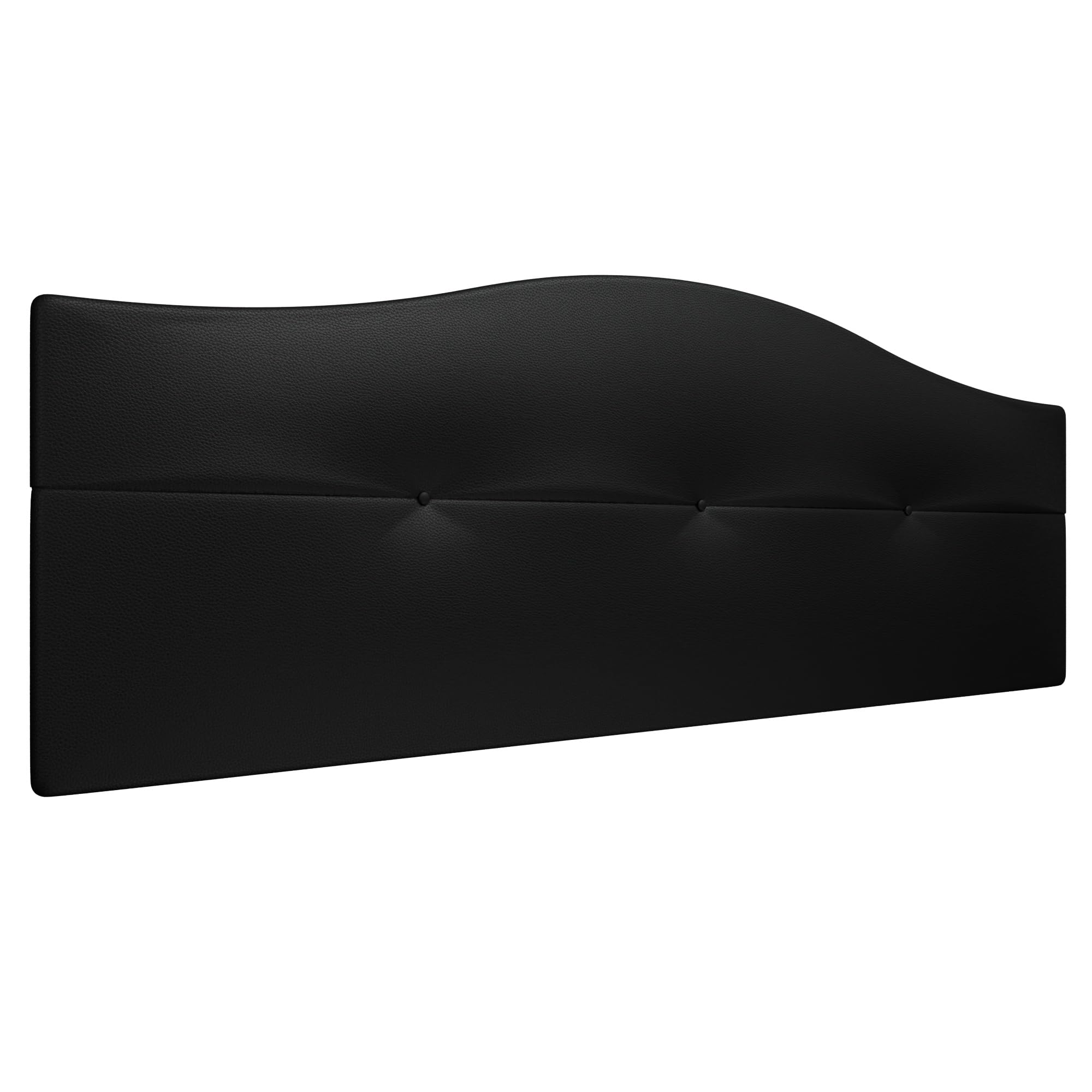 LA WEB DEL COLCHON - Cabecero Tapizado Yulian para Cama de 180 (190 x 55 cms) Negro Polipiel
