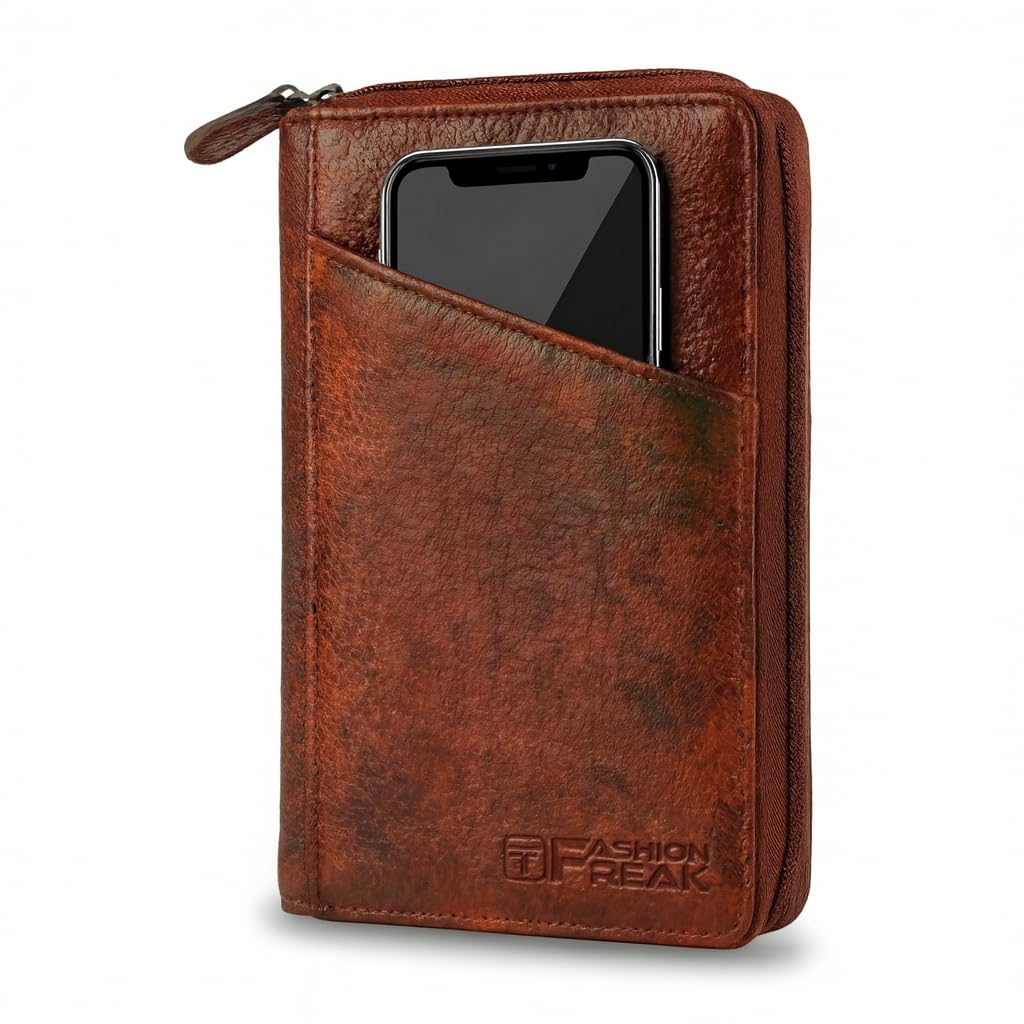 Genuine Leather Passport Holder for Men & Women | RFID Protected Passport Cover | Travel Wallet with 7 Card Slots, ID & Pen Holder | Family Document Organizer for Travel Essentials