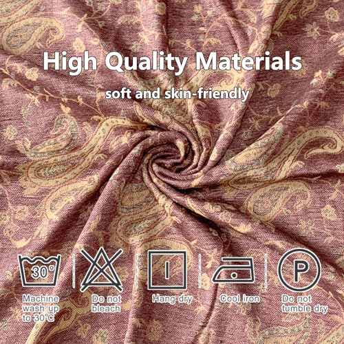 Image of Pashmina Scarf for Women Shawls and Wraps Reversible Paisley Vintage Jacquard Soft Silky Rave Scarves Men