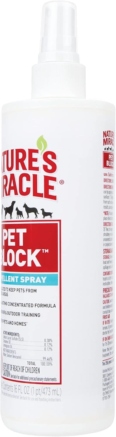Nature's Miracle Pet Block Repellent Spray, 16 fl. oz. - P5768 : Nature's Miracle : Pet Supplies