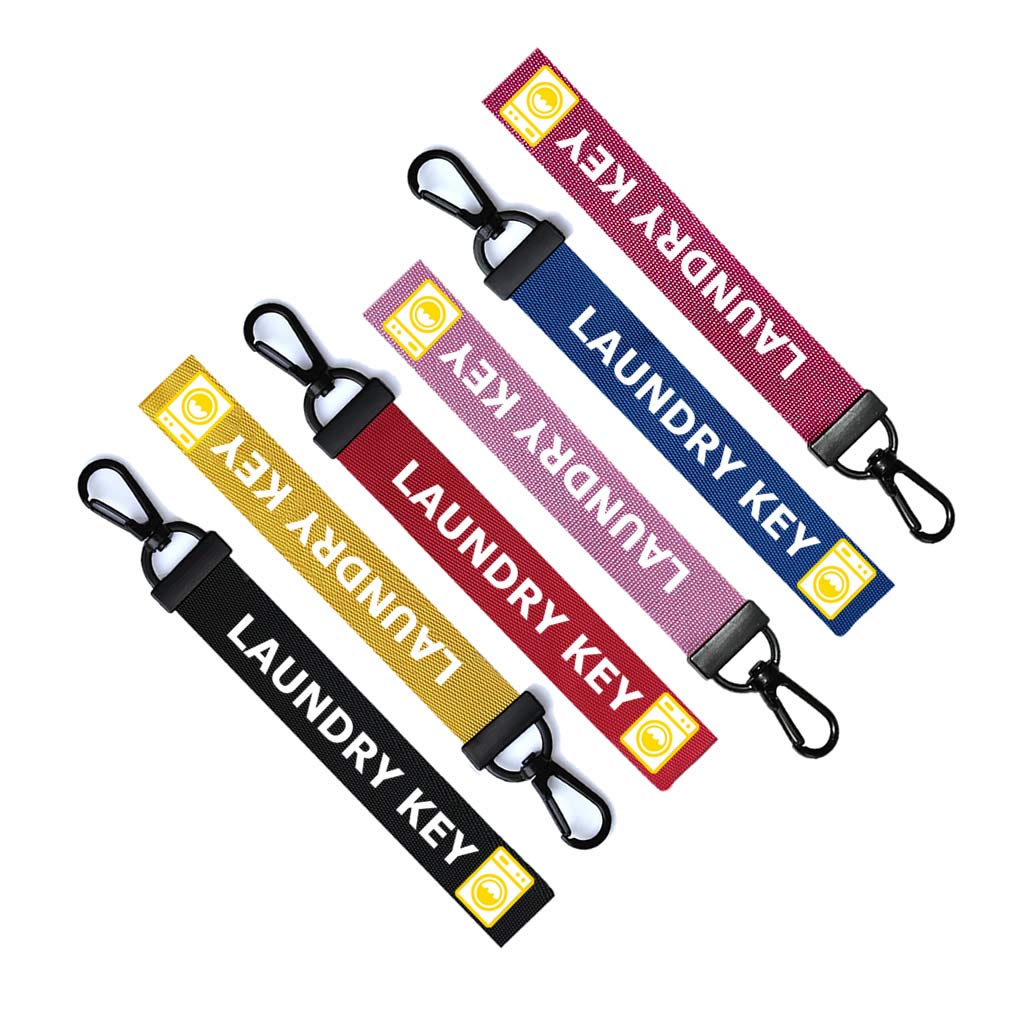 Laundry Key Keychain Keyring Luggage Tag Zipper Pull Bag (Laundry Key) Black