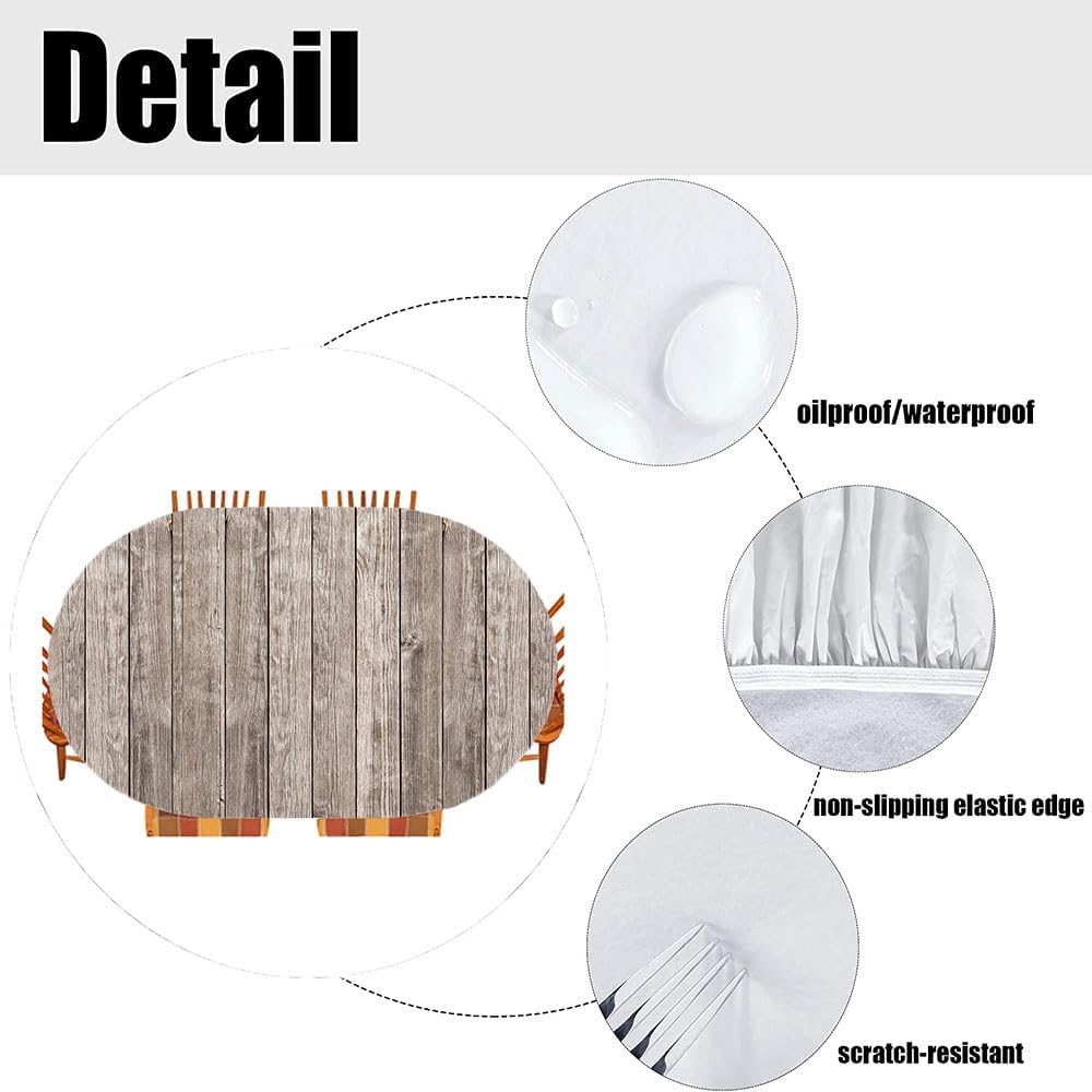Board Oval Table Cloth, Indoor Dining and Outdoor Patio Festival Use, Fits 48" x 72" Table