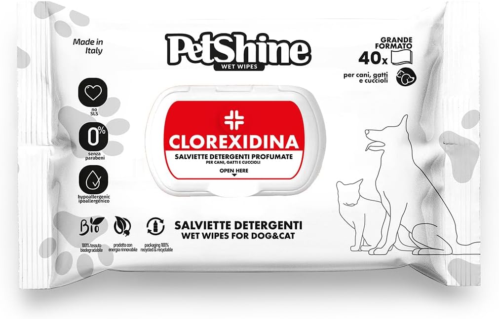 Wet Wipes for Dogs and Cats 40 Units 30x20 cm (Clorexidina)