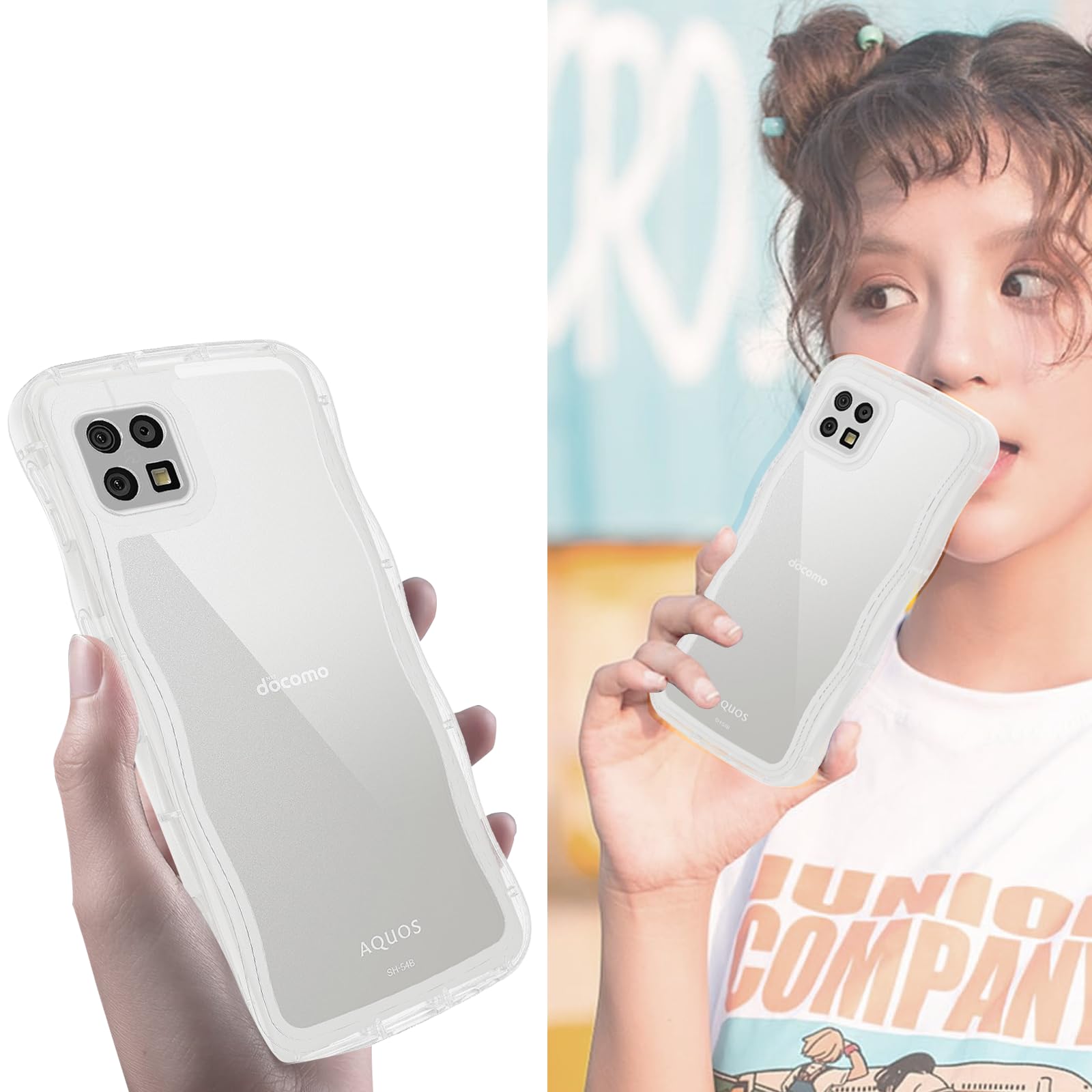Amazon.co.jp: AQUOS sense6 sense6s ケース クリア ウェーブ SH-54B