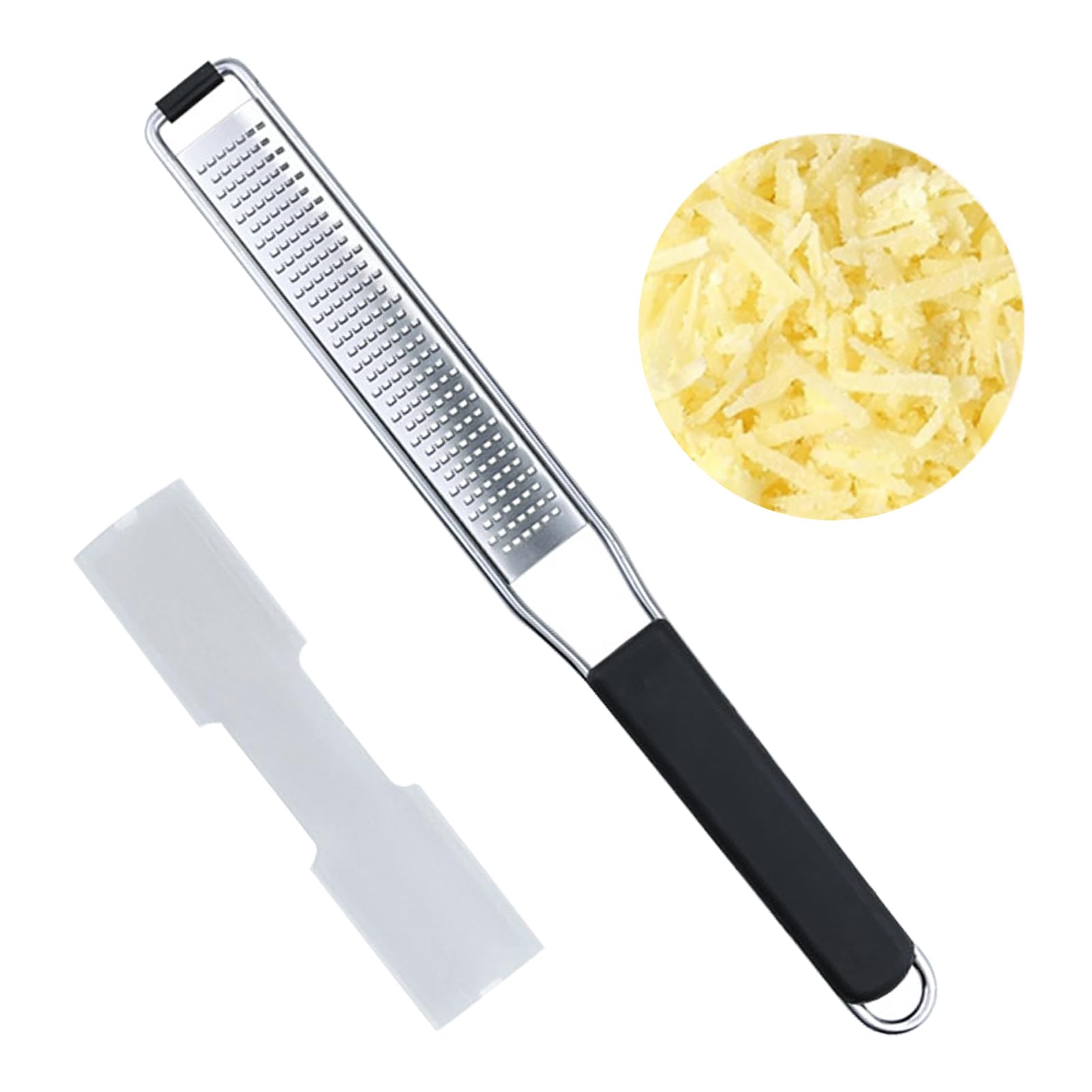 Zenfony Cheese Grater & Lemon Zester, Stainless Steel Kitchen Fine Cheese Grater, Effortlessly G-Rate with Protective Cover for Cheese, Lemon, Ginger, Nutmeg, Garlic