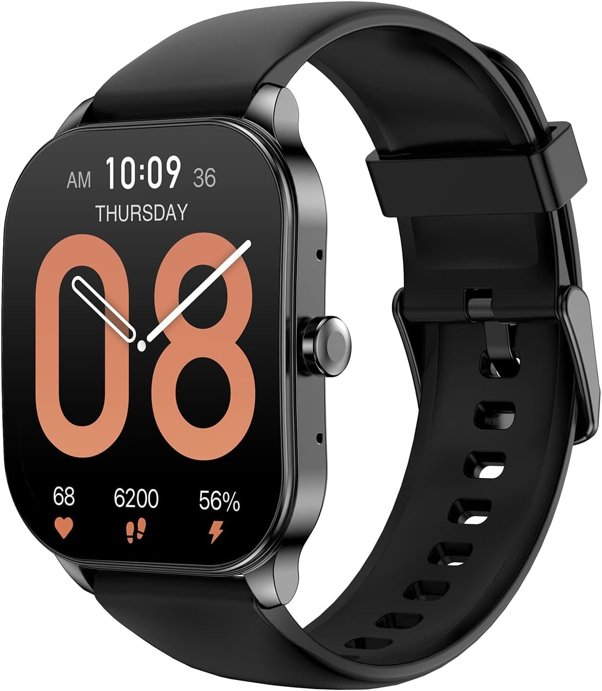 Pop 3S Smart Watch with 1.96" AMOLED Display, Bluetooth Calling, SpO2, 12-Day Battery Life, AI Voice Assistance, 100 Sports Modes, 24H HR Monitor, Music Control, Over 100 Watch Faces (Black)