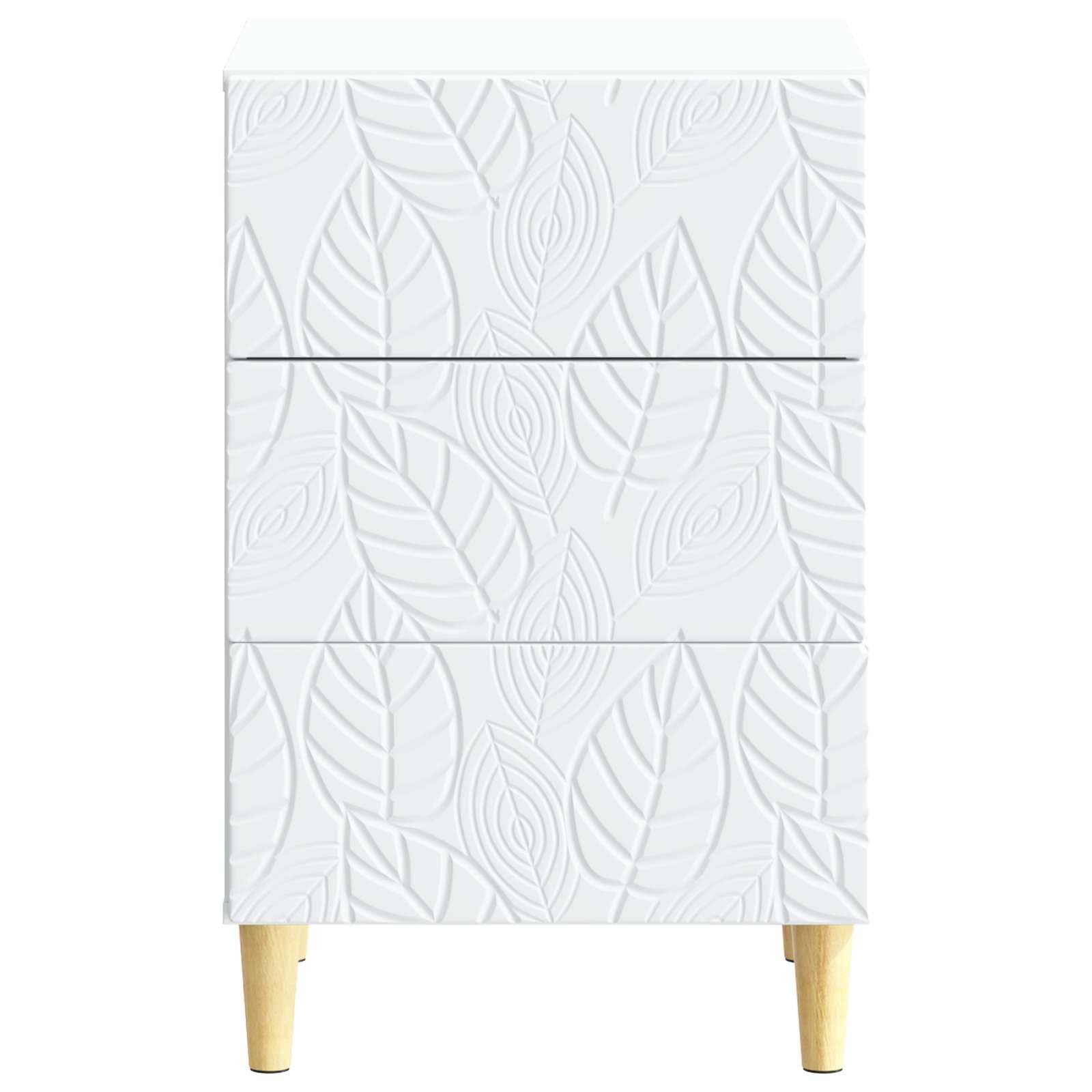 Mesita de noche blanca con 3 cajones 43 x 39,5 x 66,5 cm
