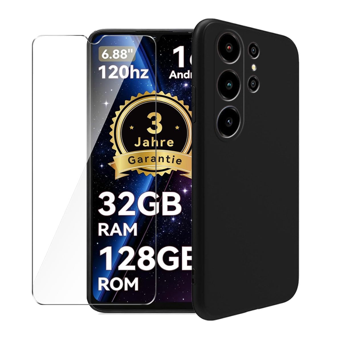 Coque Blackview Wave 10 noire et son verre trempé de protection - 8