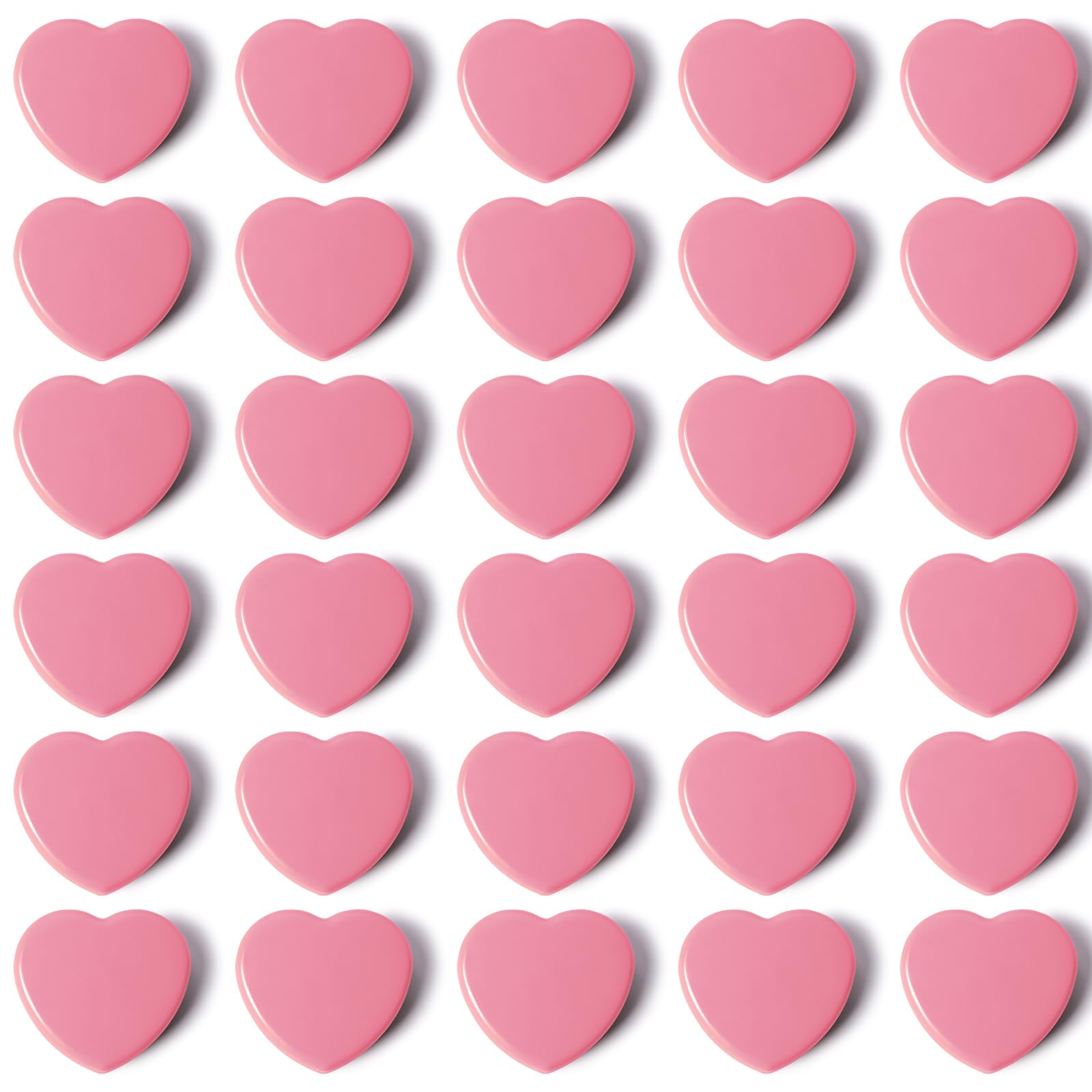 QOJOPU Fridge Magnets, 30PCS Pink Heart Strong Magnet for Whiteboard, Heavy Duty Small Magnets for Notice Board, Cute Decorative Magnets for Crafts, Kitchen, Office, Classroom – Mini Magnet for Adults