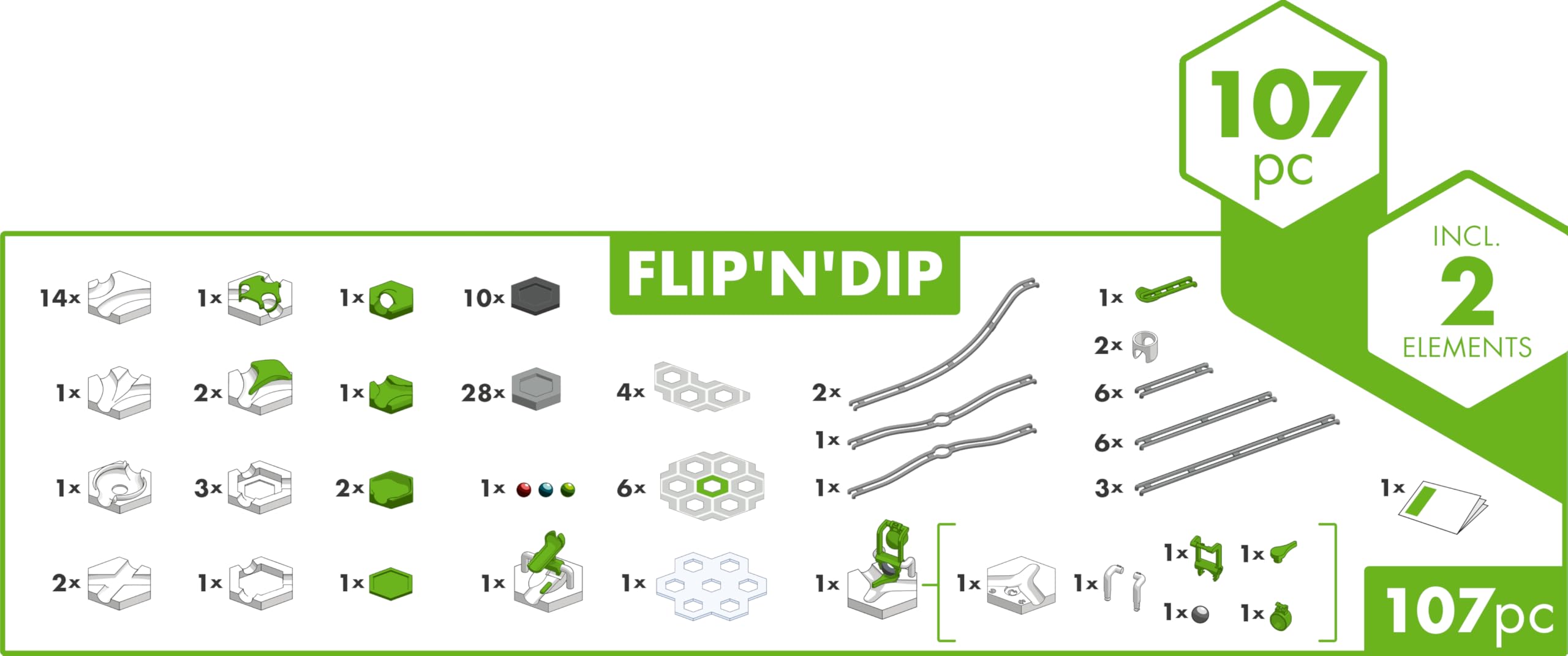 Ravensburger 27485 - GraviTrax Actionset Flip`n`Dip - GraviTrax Starterset - Murmelbahn und Konstruktionsspielzeug ab 8 Jahren, alleine bespielbar