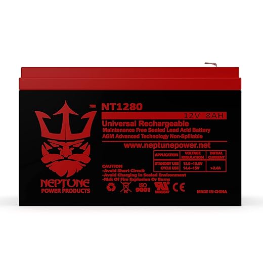Neptune Power Products 12V 8AH Replacement Battery for APC Back-UPS BE750G 750VA