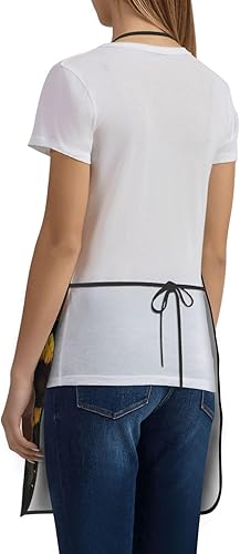 Miniatura 3 de Unisex Apron With Pocket, Sunflowers Chef Apron For Cooking, Bbq & Crafts, Spillproof Kitchen Protection Bib With Large Utility Pocket For Adults