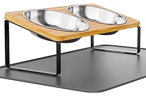 [2-Pack] Elevated Cat Bowls Whisker Friendly,Tilted Cat Food Dish Stand with Non-Slip...