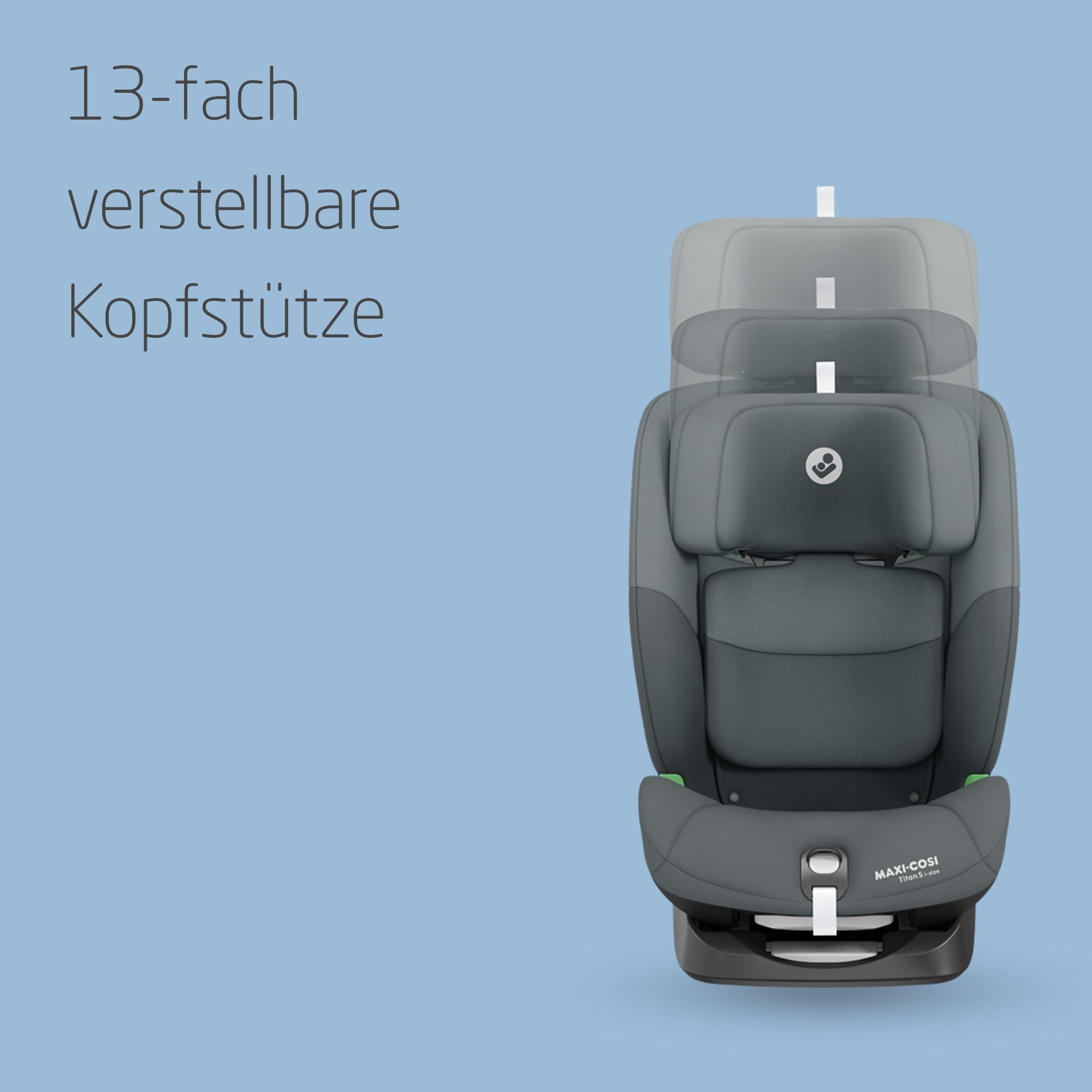 Maxi-Cosi Titan S i-Size Child Car Seat 15 months-12 years 76-150cm ISOFIX 5 Recline Positions G-CELL Protection 5-Point Safety Harness Tonal Graphite