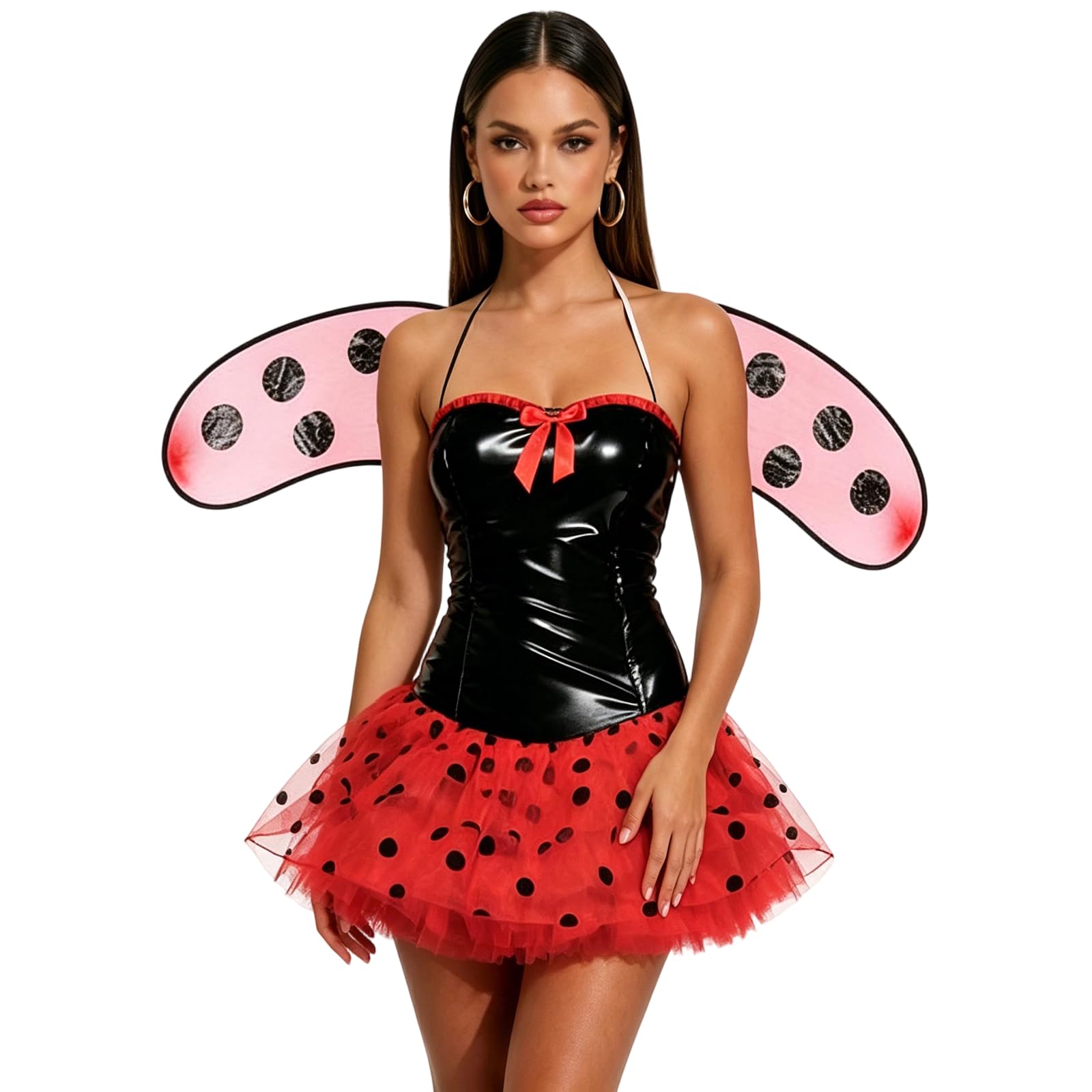Gliswaieuznd Women Bee Halloween Costume Animal Theme Party Cosplay Fancy Dress Outfits (Red, S)