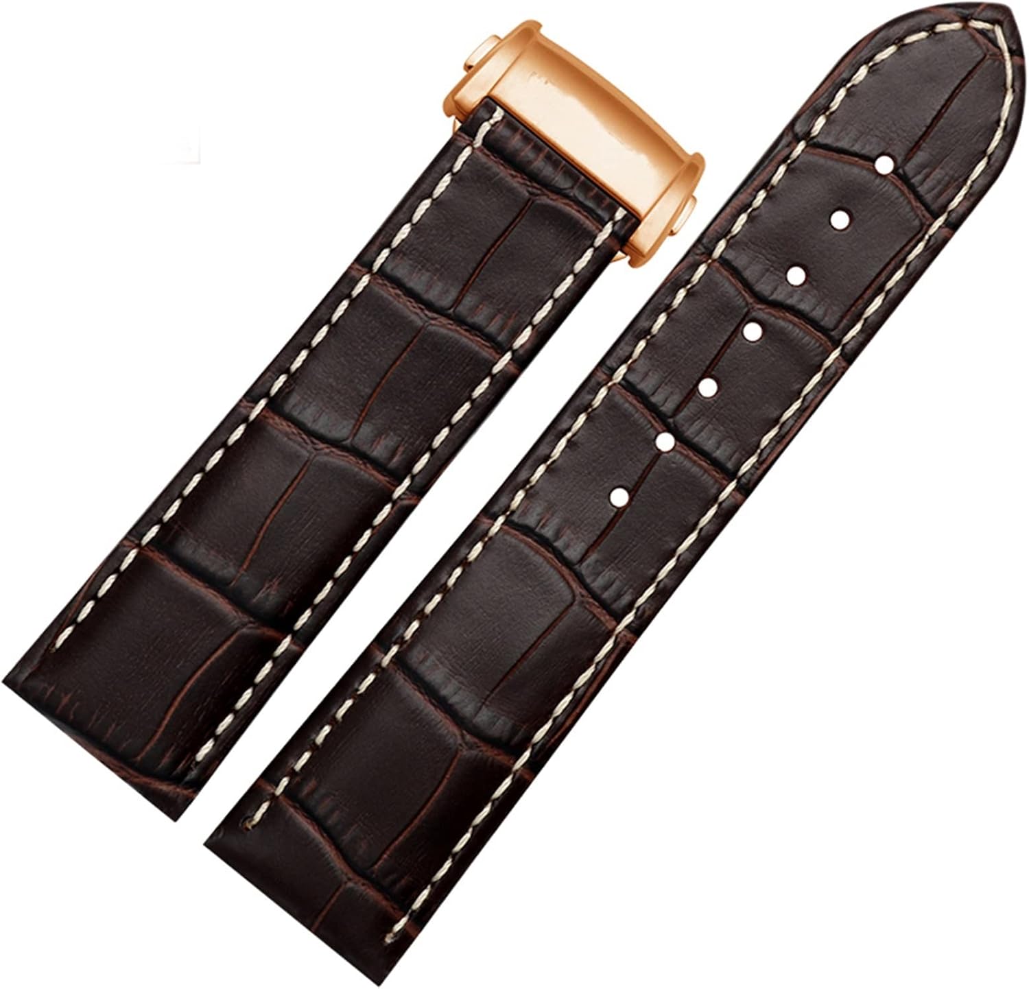 Cowhide Leather 20mm 22mm Strap Folding Buckle For
