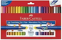 Canetinha Vai e Vem 24 Cores, Faber-Castell, 15.0124VVZF, Multicor