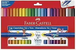 Canetinha Vai e Vem 24 Cores, Faber-Castell, 15.0124VVZF, Multicor