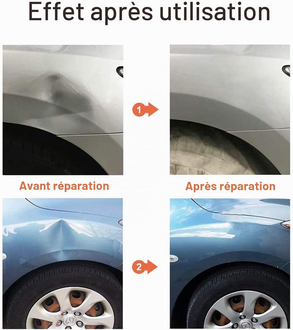Kit Debosselage sans Peinture, Dent Repair Outil de Retrait de dent Utilisé pour réparer Les Bosses sur la Surface des Voitures, des Portes et des réfrigérateurs (Gold)