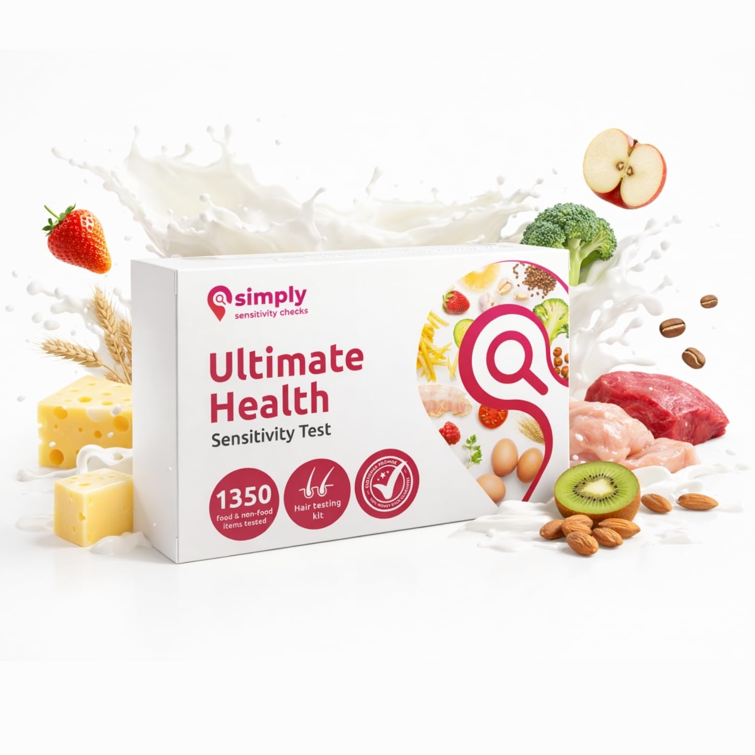 1350+ Items Ultimate at Home Food Sensitivity Test Kit for Adults – Accurate Hair Strand Test for Gut Health, Digestion, Additives, Vitamins – Results in 3-5 Days