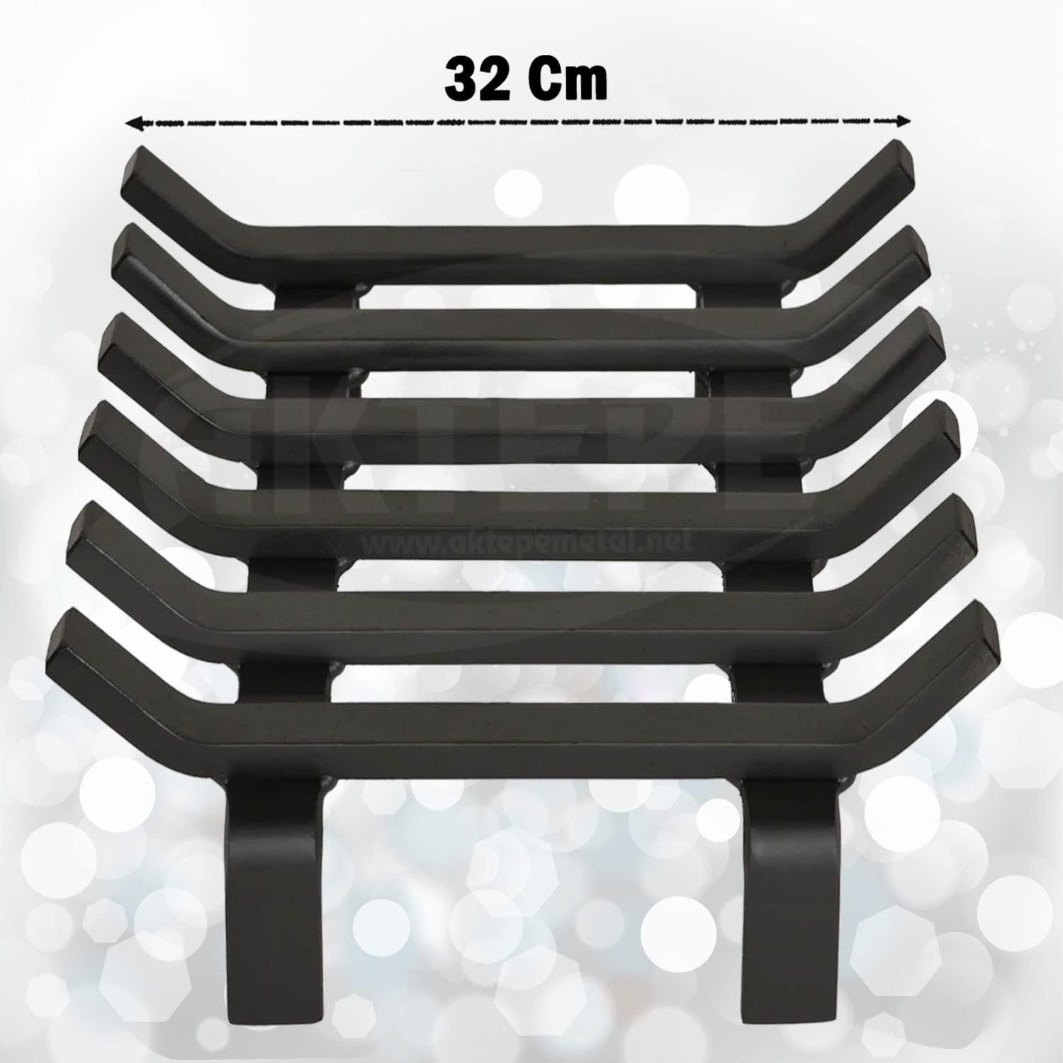 AKTEPE GROUP 36 cm x 32 cm 6 Çubuklu Ekstra Şömine Izgarası Dar Gözlü Izgara