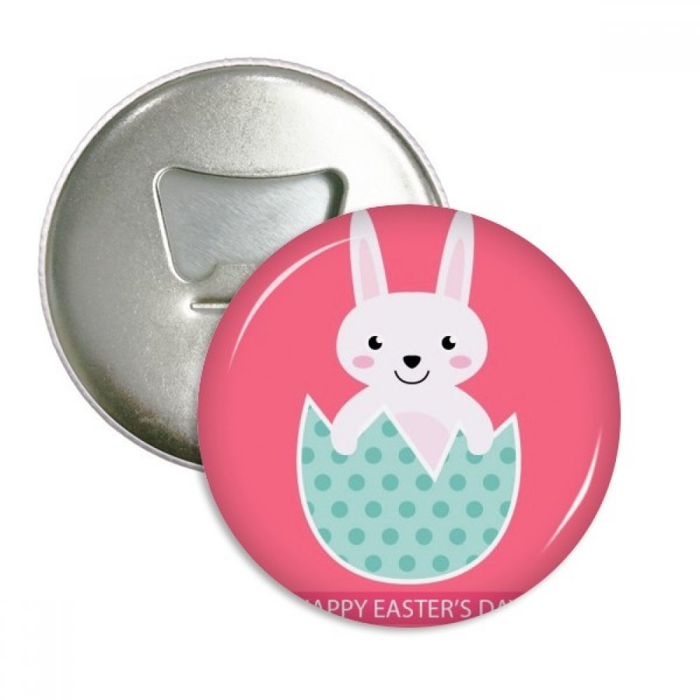 Ouvreur bouteille ronde et magnet frigo Bunny pour vos repas de Pâques en famille