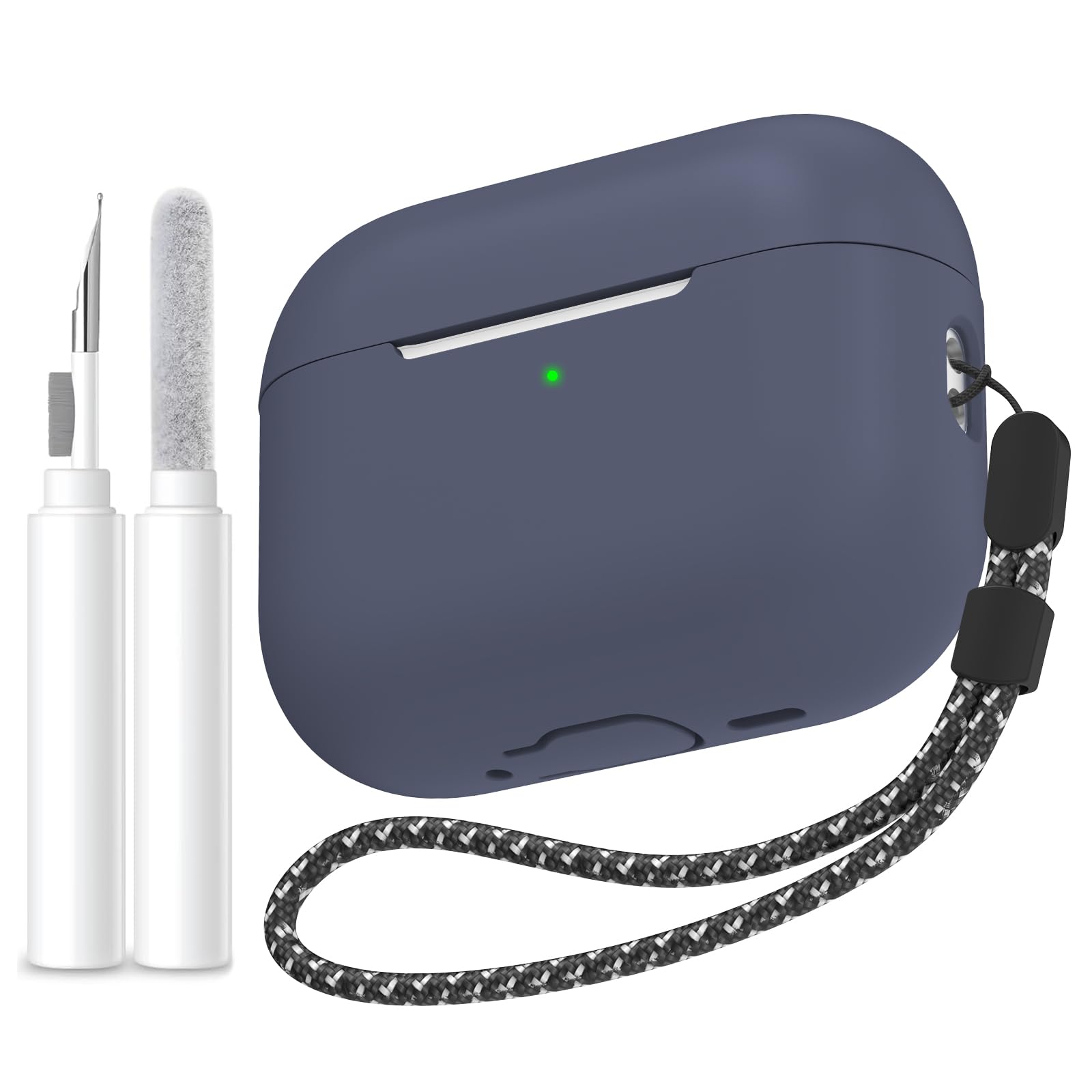 AhaStyle Hülle für AirPods Pro 3 (2025) Mit Reinigungsstift Weiche Silikon AirPods Pro 3. Generation Case Mit Handschlaufe Vollständige Stoßfeste Schutzhülle für Apple AirPods Pro 3. Gen