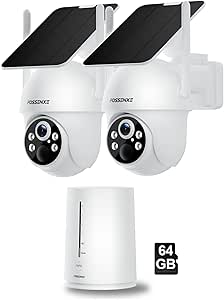 2K/4MP Solar Security Cameras Wireless Outdoor, Home Security System with 64GB Homebase Local Storage, 360° Pan & Tilt, Color Night Vision, Spotlight & Siren, No Monthly Fees, 5G & 2.4G WiFi asin的图片