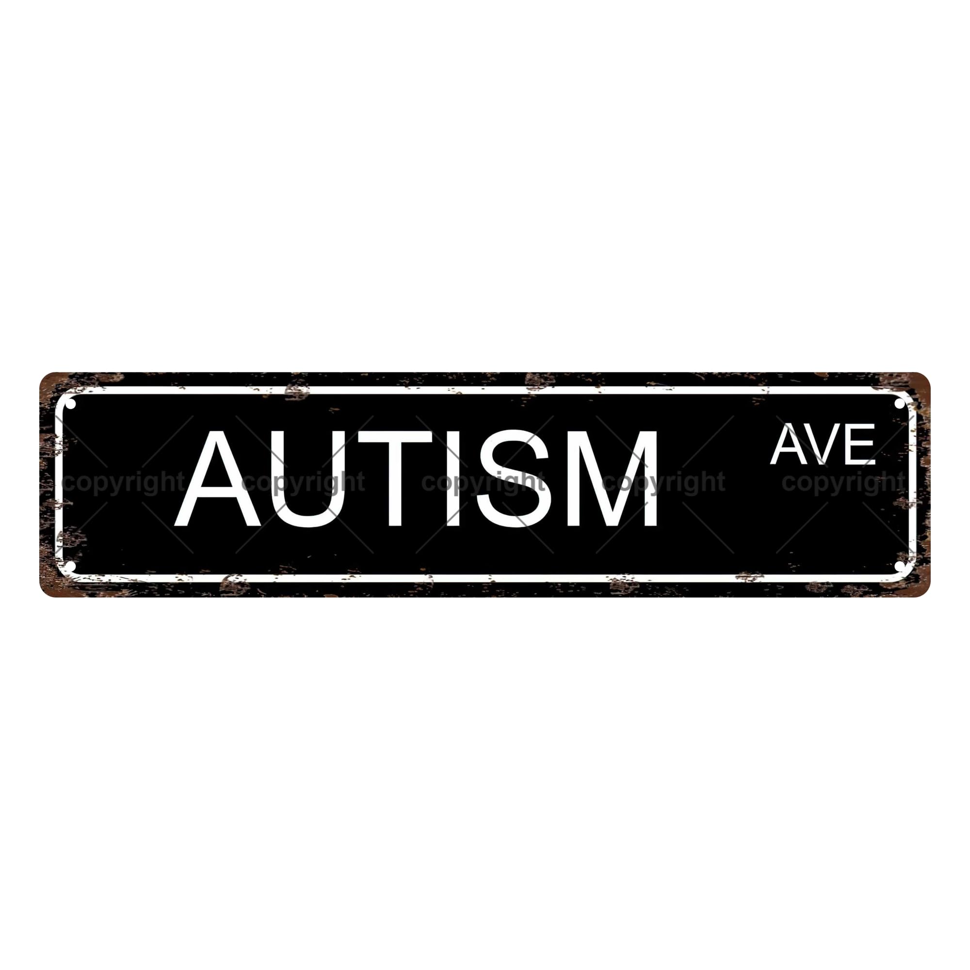 Yaasimoule Metal Autism Ave Mental State Vintage Tin Sign, Street Sign 16 X 4 Inch