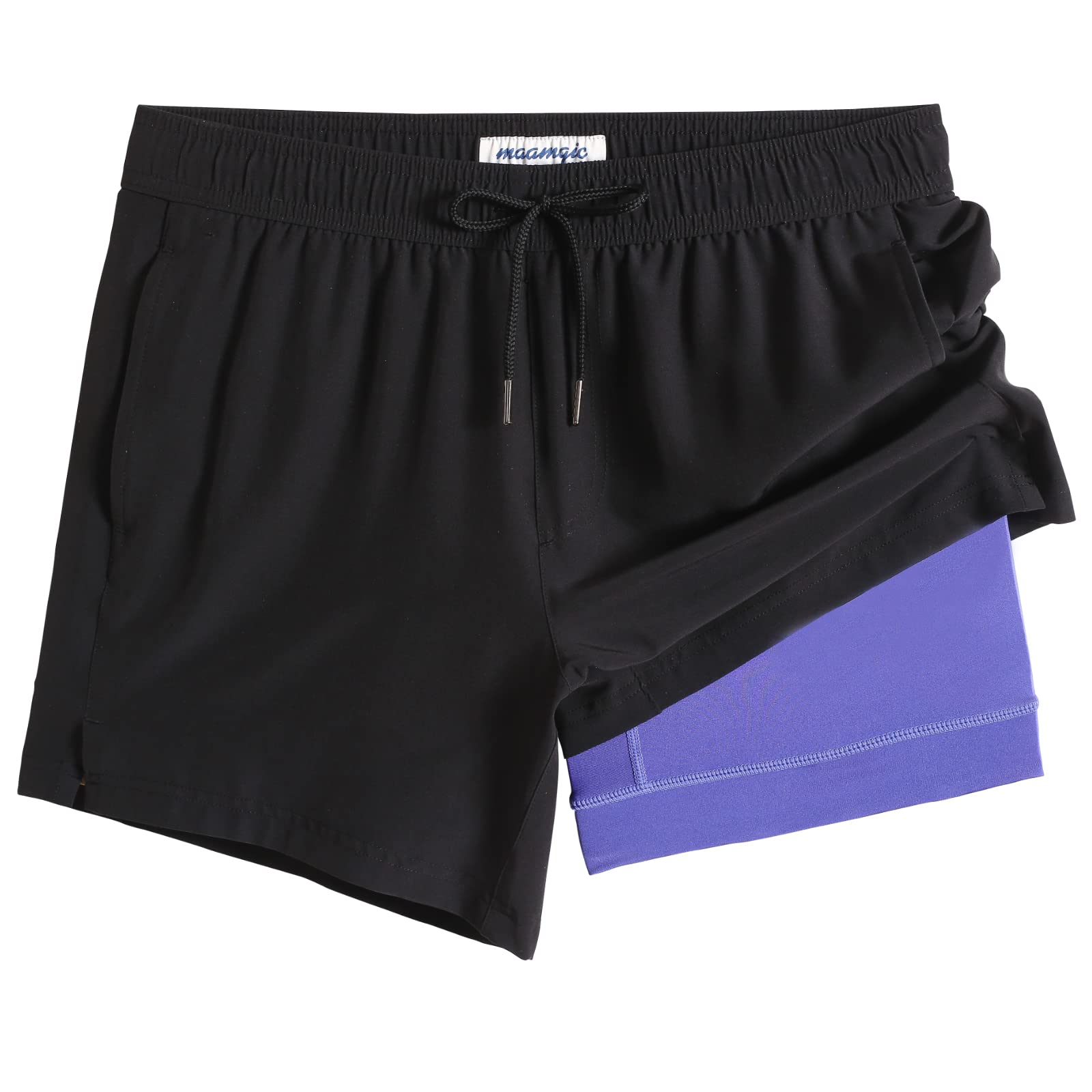 maamgic Mens 5 Inch Stretch Swimming Shorts Compression Liner Swim Trunks Swimwear Bathing Suits Beach Wear Swim Suits