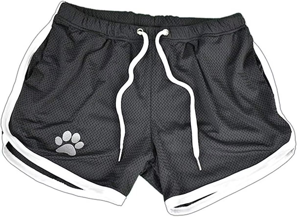 Men's Running Shorts Breathing Athletic Gym Mesh Shorts for Men Breathable Dog Paw Print Gym Workout Shorts