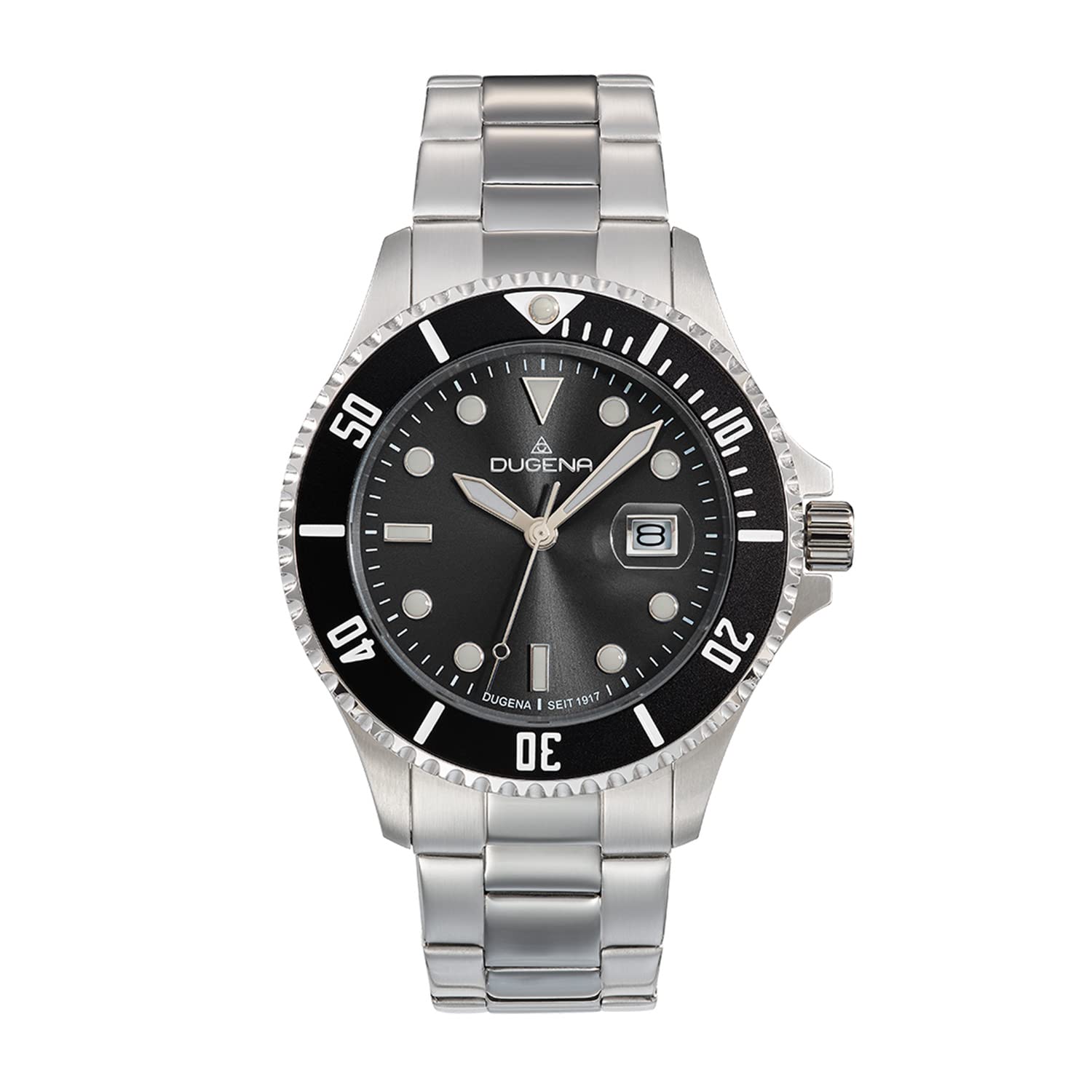 Dugena Orologio da polso uomo 4461002-1 Diver XL, al quarzo, argento, nero, impermeabile