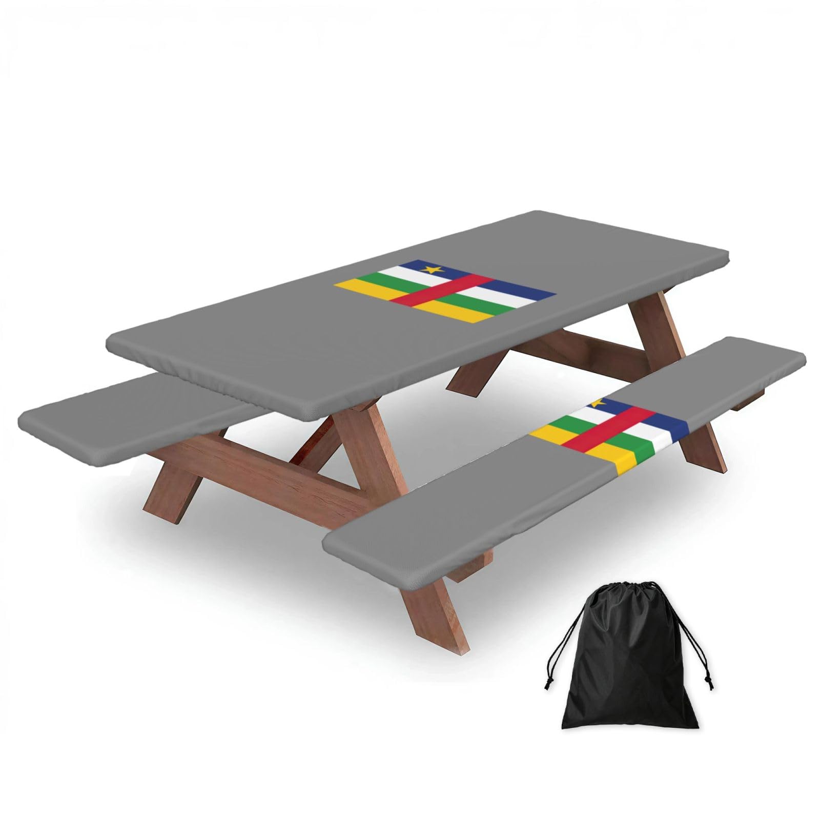 AYYQWE Central African Flag Print Picnic Table Bench Cover Outdoor Garden Party Decor Daily Accessory Gift